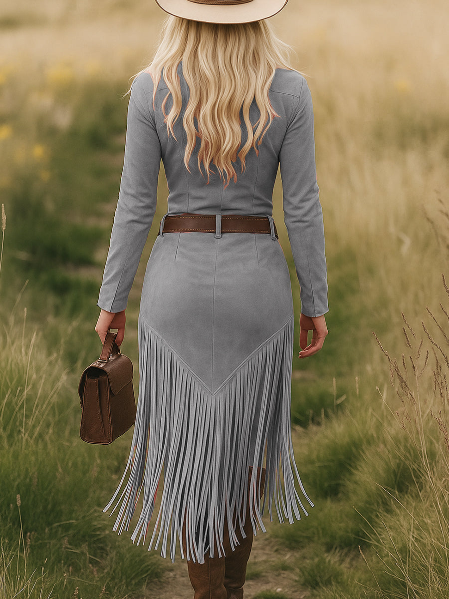 Estara Suede Midi Dress