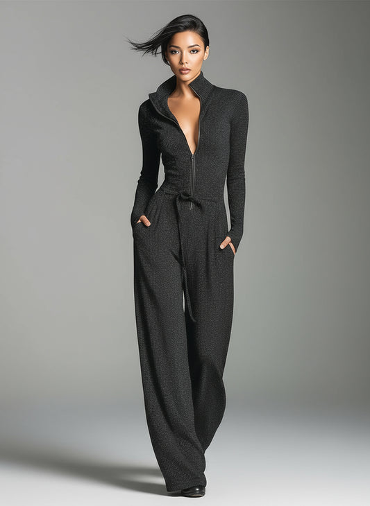 Isabella Elegant Knit Sparkling Jumpsuit