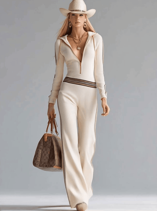 Maristella knit hooded jumpsuit