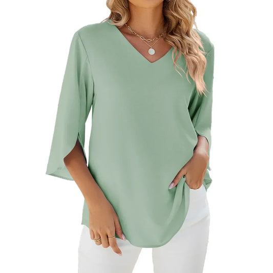 Mirabelle V-Neck Elegant Blouse