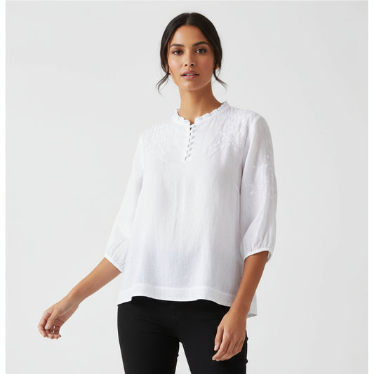 Heliana Button-Front Blouse