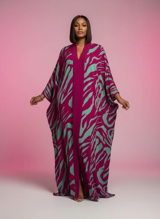 Vianella Zebra Print Robe Dress