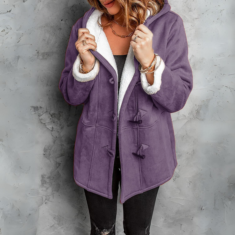 Theresa Toggle Button Sherpa Coat