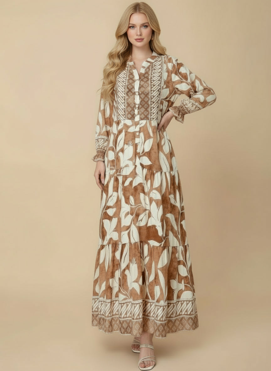 Mavella Lantern Sleeve Dress
