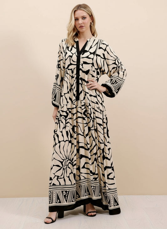 Mavella Lantern Sleeve Dress