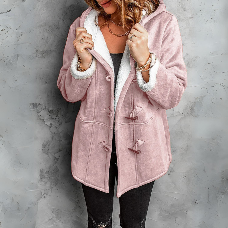 Theresa Toggle Button Sherpa Coat
