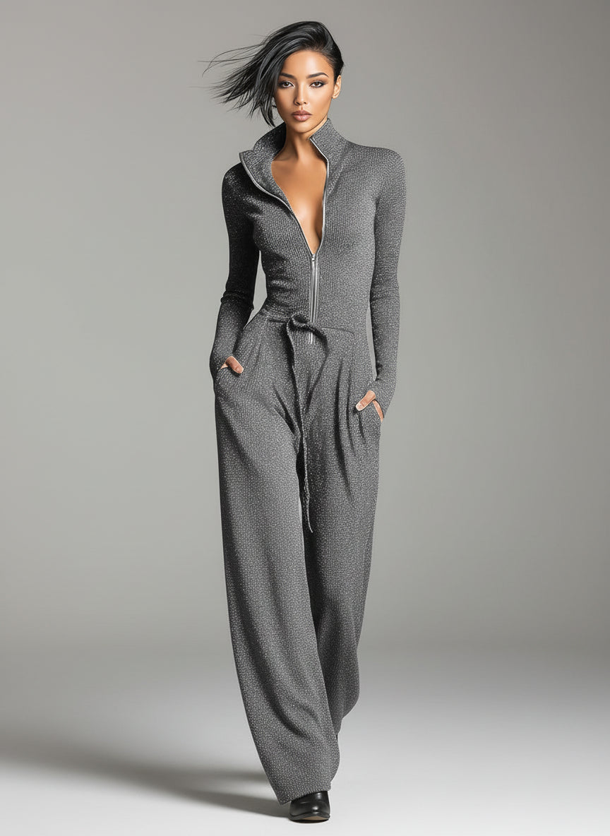 Isabella Elegant Knit Sparkling Jumpsuit