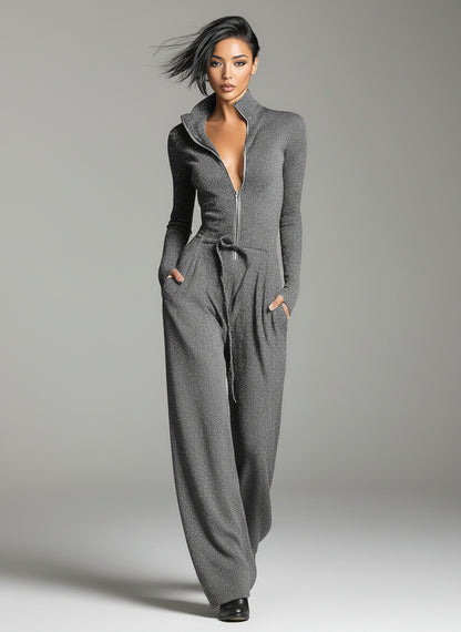 Isabella Elegant Knit Sparkling Jumpsuit