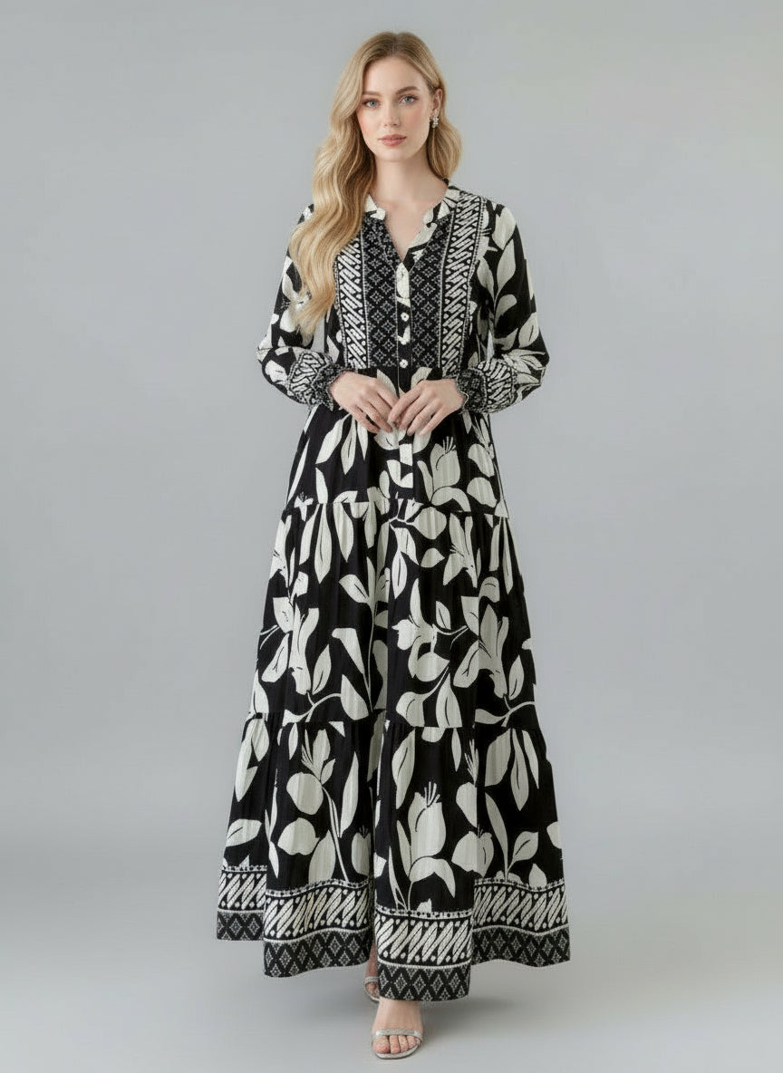 Mavella Lantern Sleeve Dress