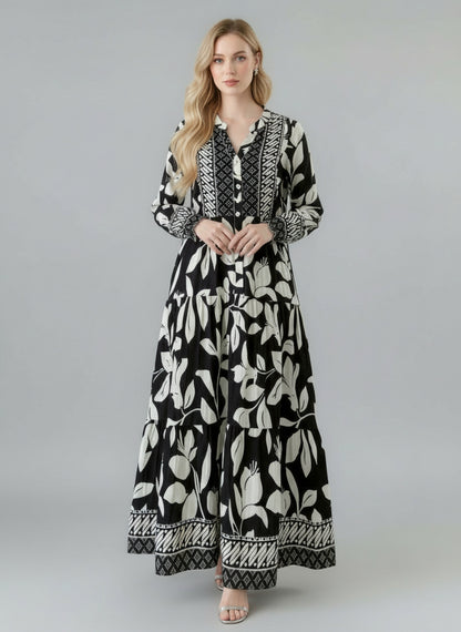 Mavella Lantern Sleeve Dress