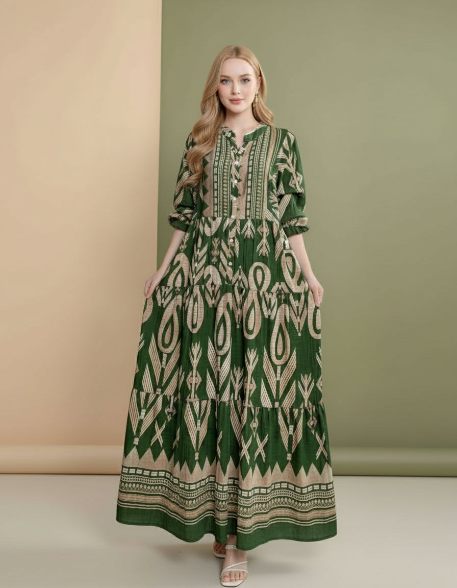 Mavella Lantern Sleeve Dress