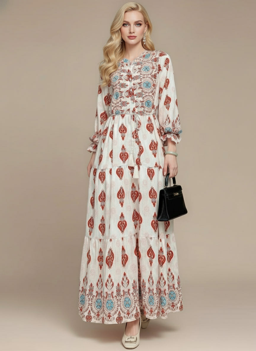 Mavella Lantern Sleeve Dress