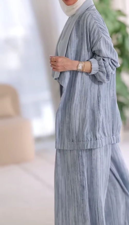 Serenza Lapel Vertical Striped Three-Piece Set