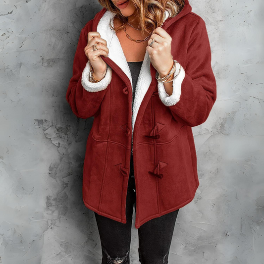 Theresa Toggle Button Sherpa Coat