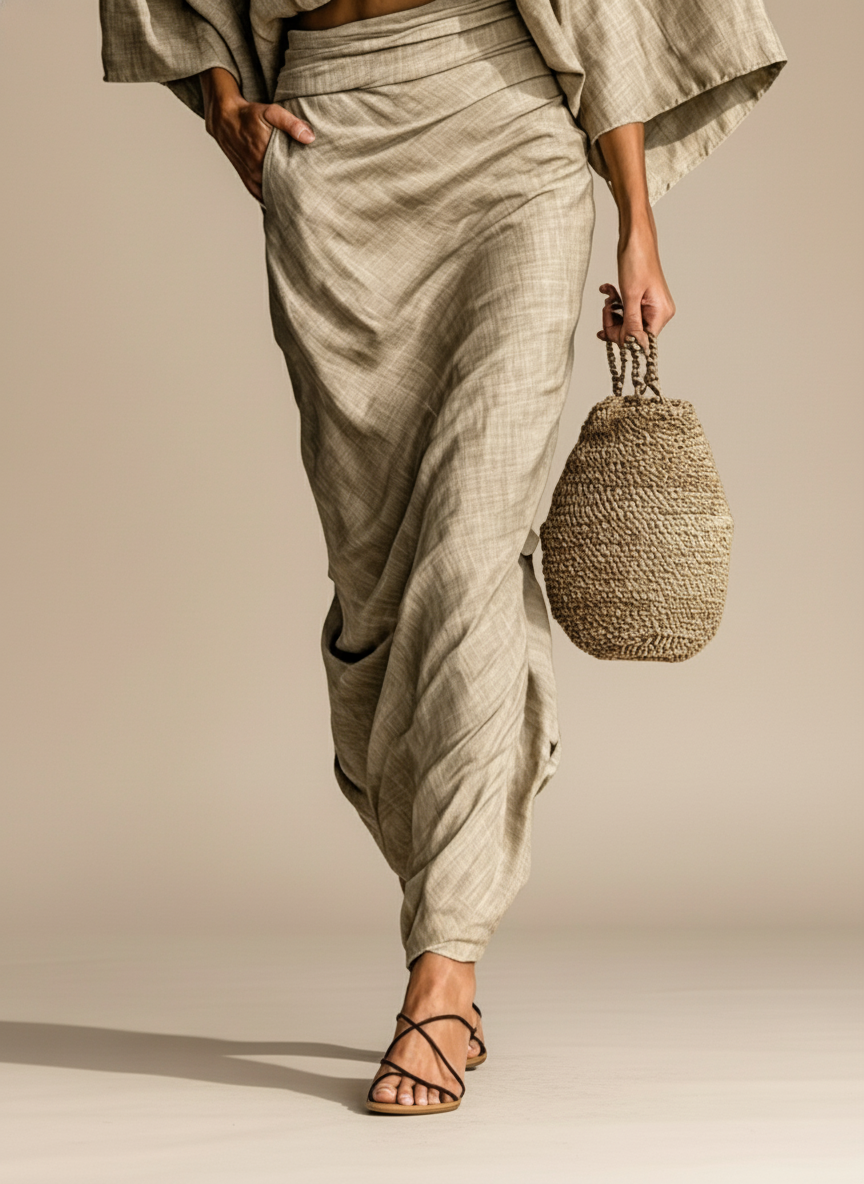Marcelline Cotton and Linen Two-Piece Set