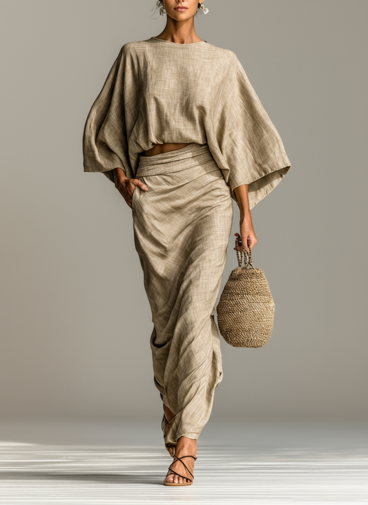 Marcelline Cotton and Linen Two-Piece Set