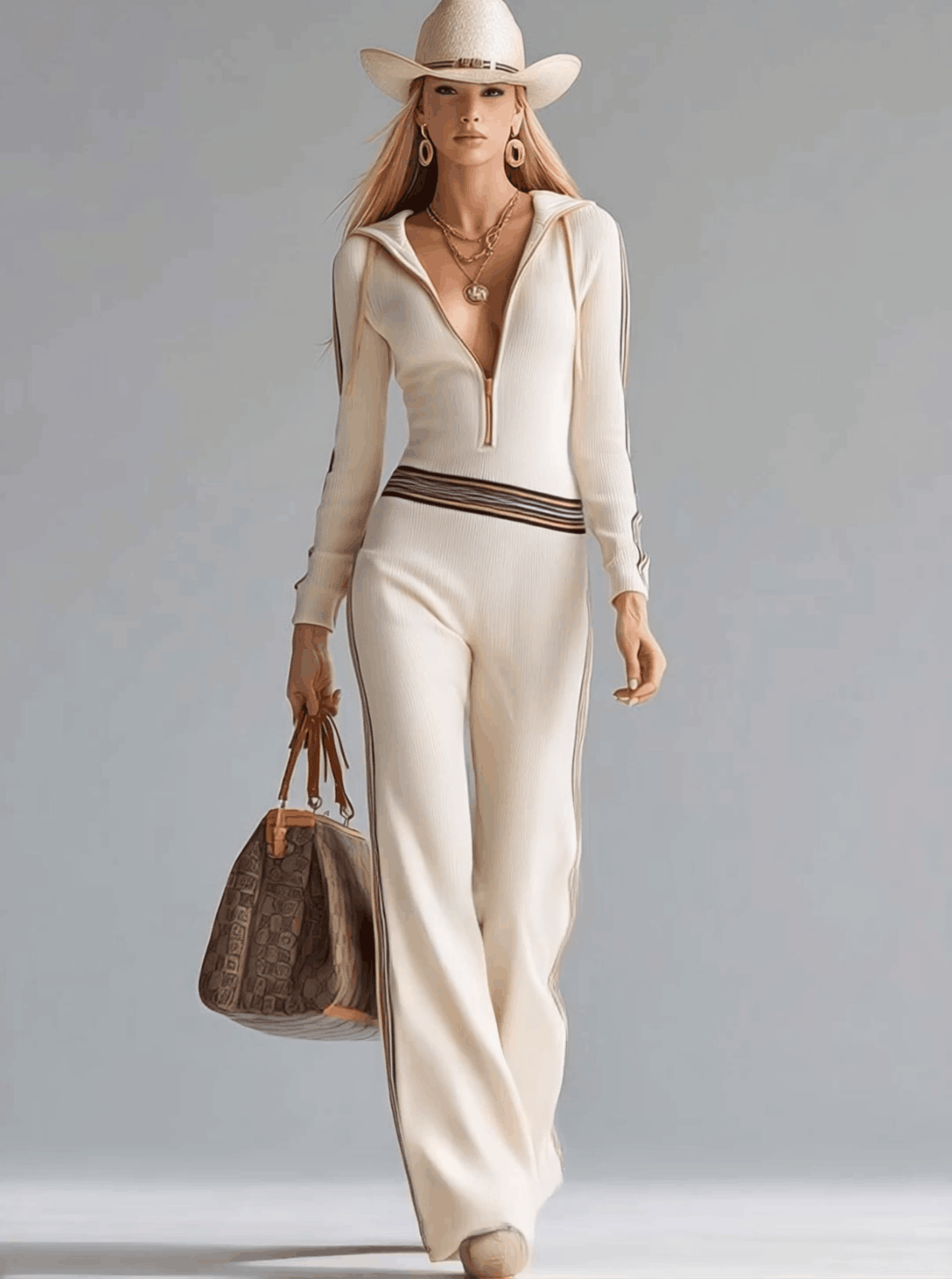 Maristella knit hooded jumpsuit