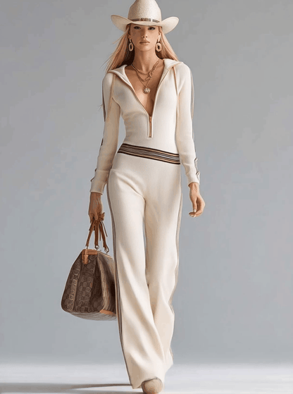 Maristella knit hooded jumpsuit