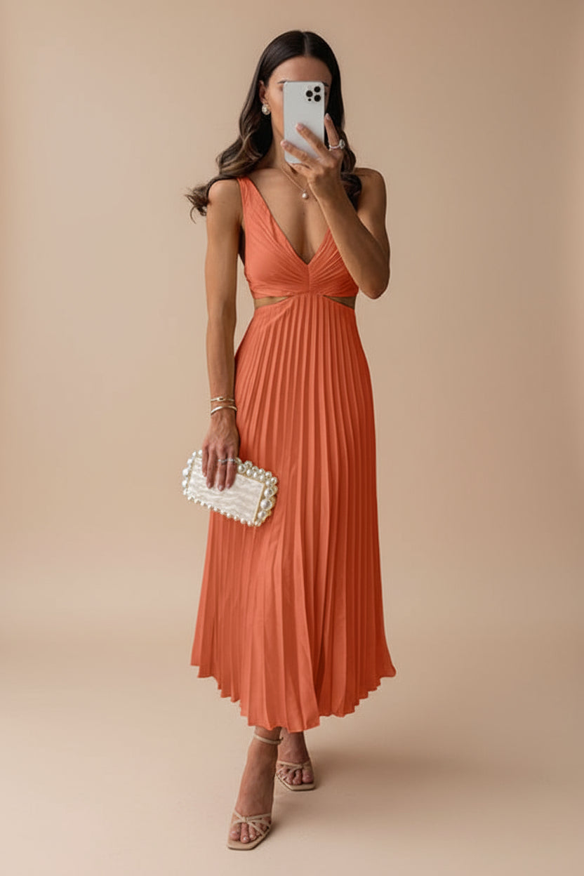 Vionelle Pleated Maxi Dress