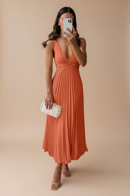 Vionelle Pleated Maxi Dress