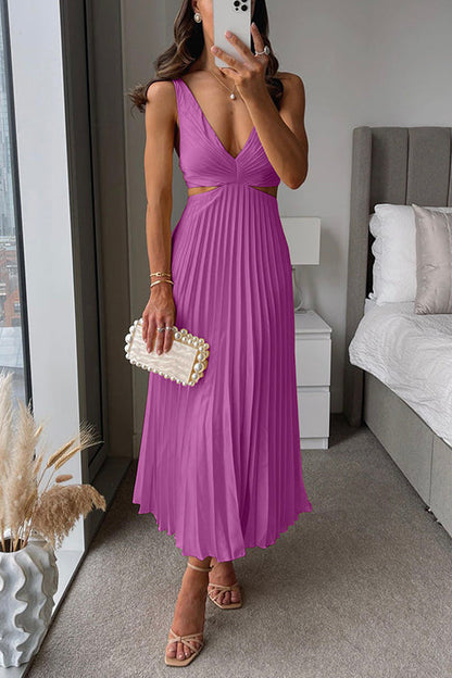 Vionelle Pleated Maxi Dress