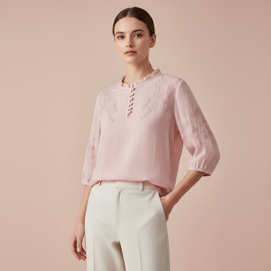 Heliana Button-Front Blouse