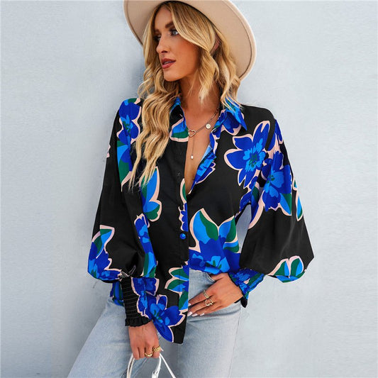 Coralie Abstract Print Button-Up