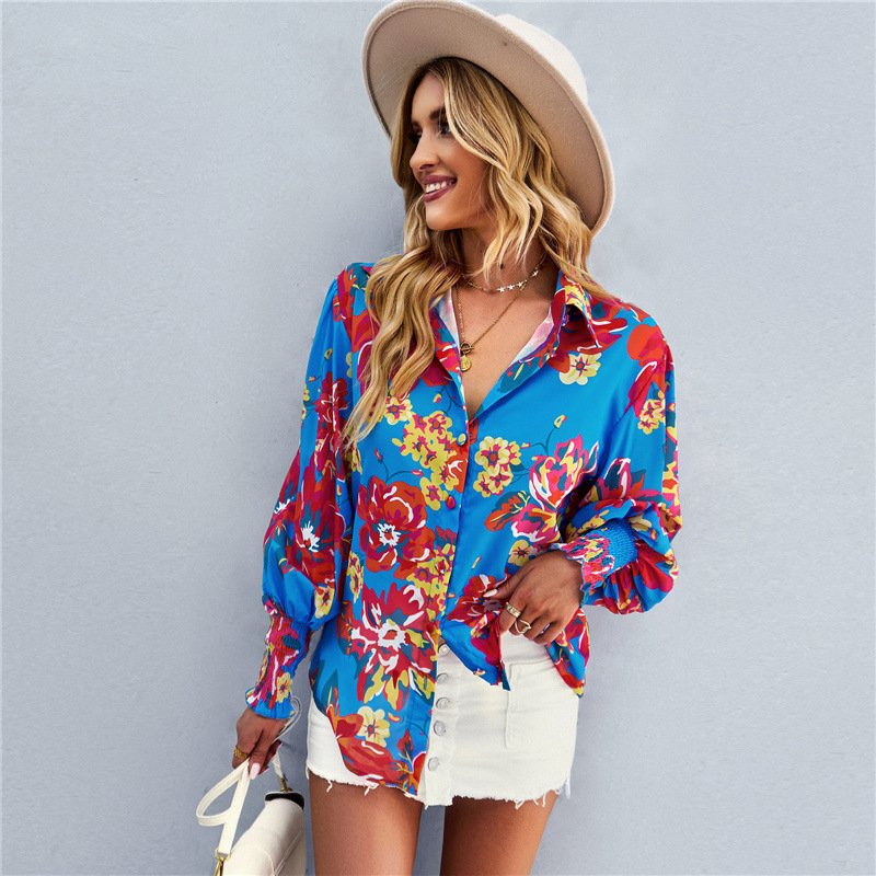 Coralie Abstract Print Button-Up