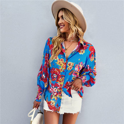 Coralie Abstract Print Button-Up