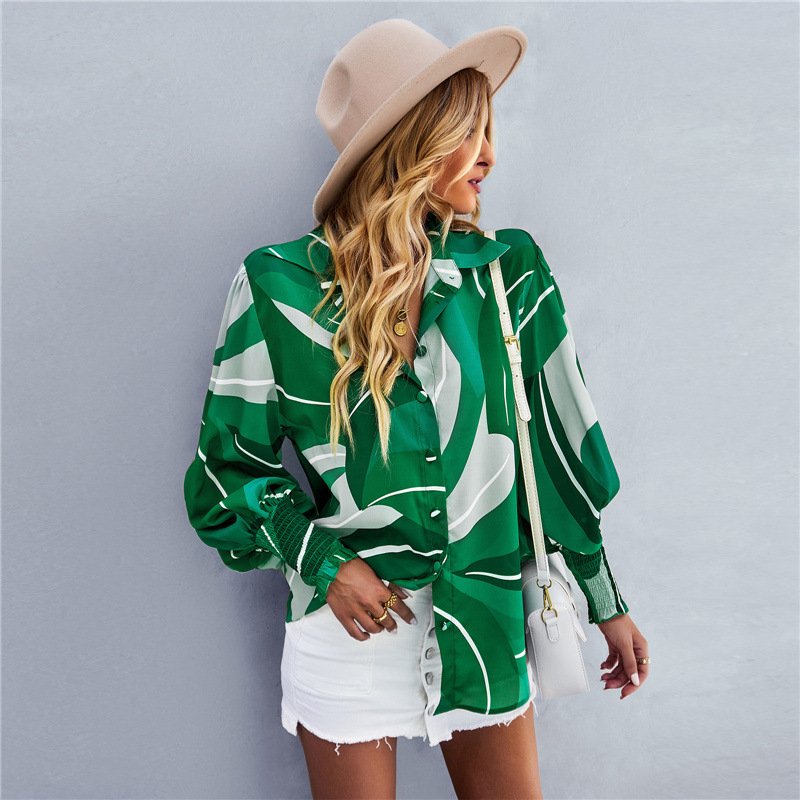 Coralie Abstract Print Button-Up