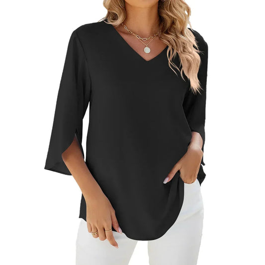 Mirabelle V-Neck Elegant Blouse