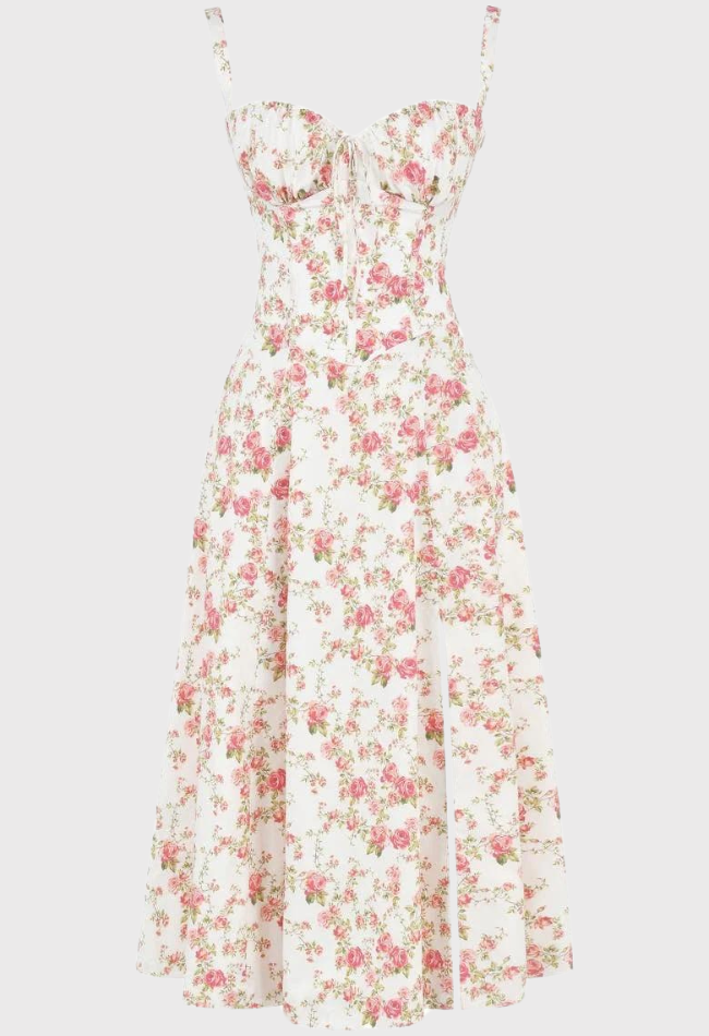 Floral dress on a light gray background