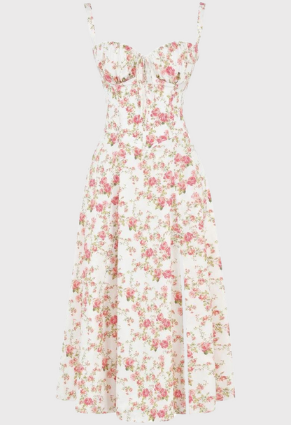 Floral dress on a light gray background