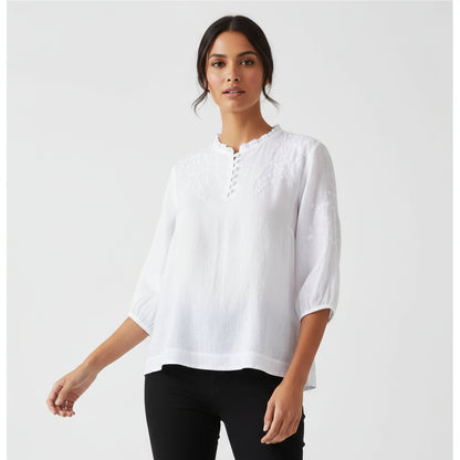 Heliana Button-Front Blouse