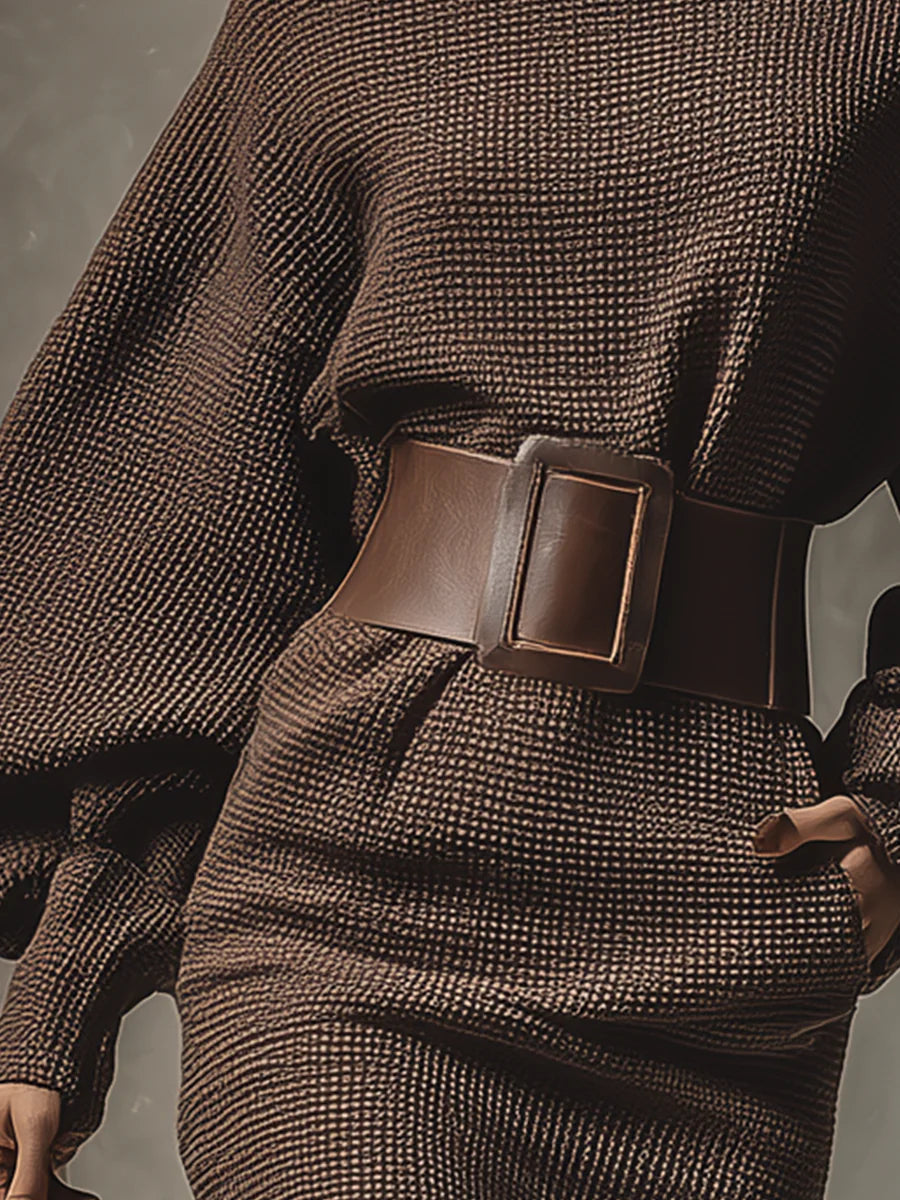 Auretta Dark Brown Mini Dress