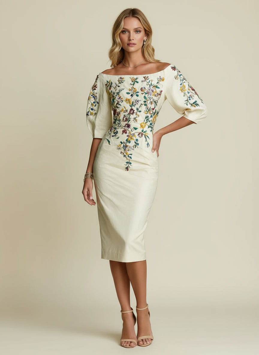 Valoria One-Shoulder Floral Midi Dress