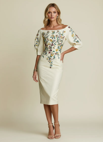 Valoria One-Shoulder Floral Midi Dress