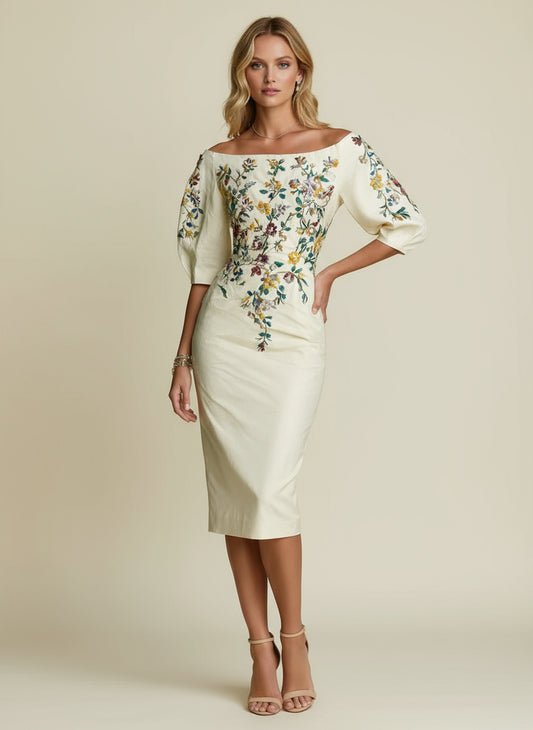 Valoria One-Shoulder Floral Midi Dress