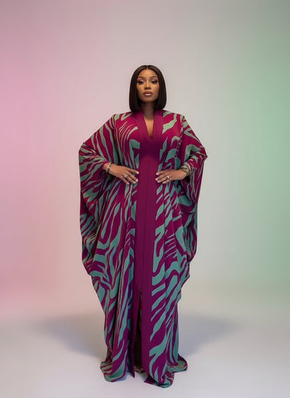 Vianella Zebra Print Robe Dress