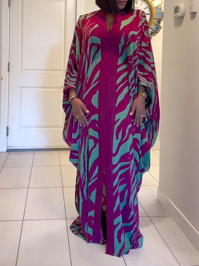 Vianella Zebra Print Robe Dress