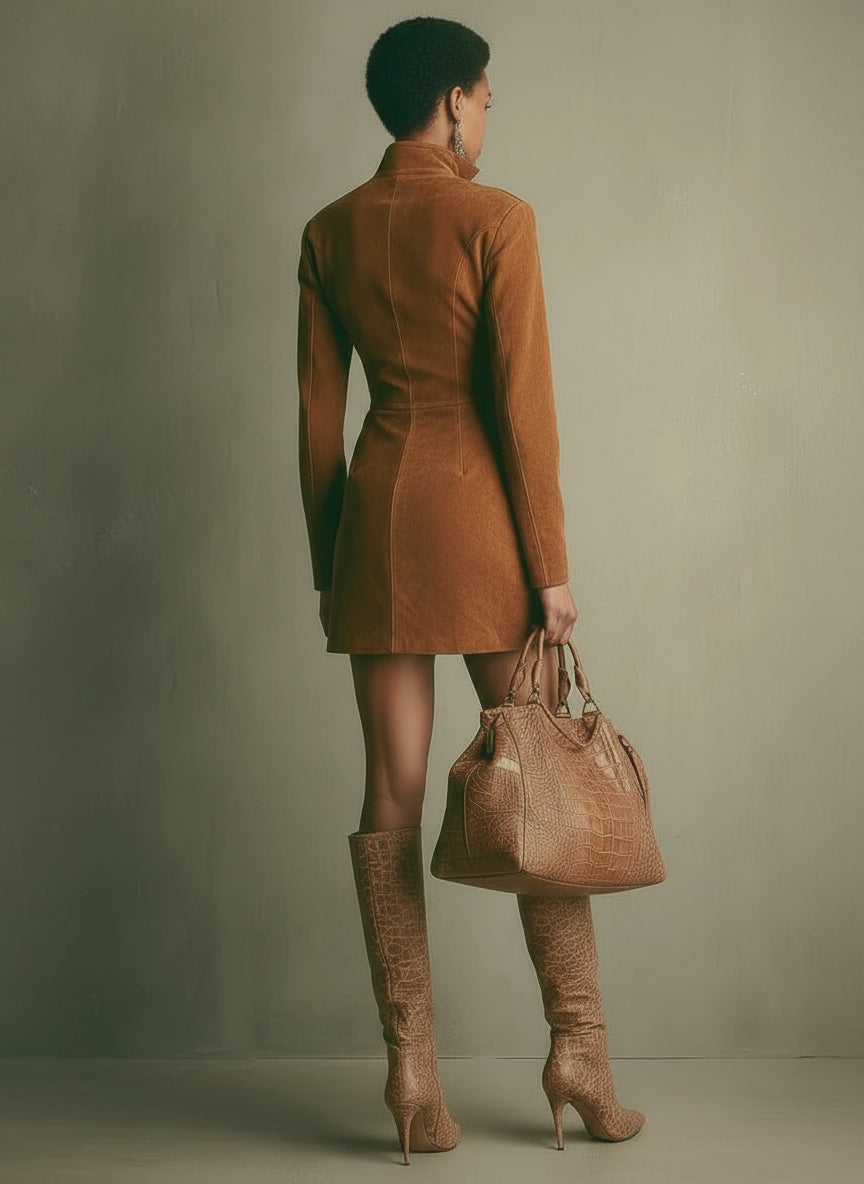 Bellessa Faux Suede Mini Dress