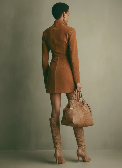 Bellessa Faux Suede Mini Dress