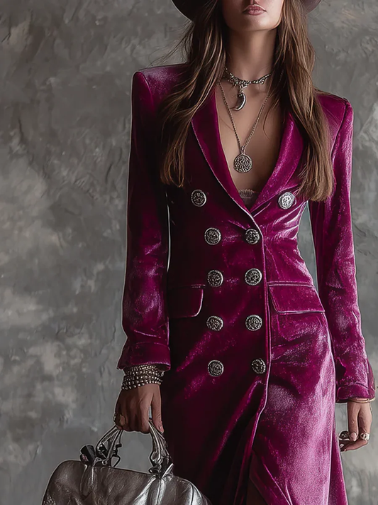 Amalia Velvet Long Blazer Dress