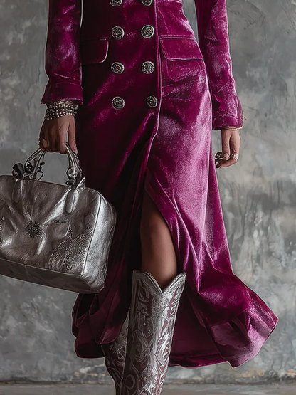 Amalia Velvet Long Blazer Dress