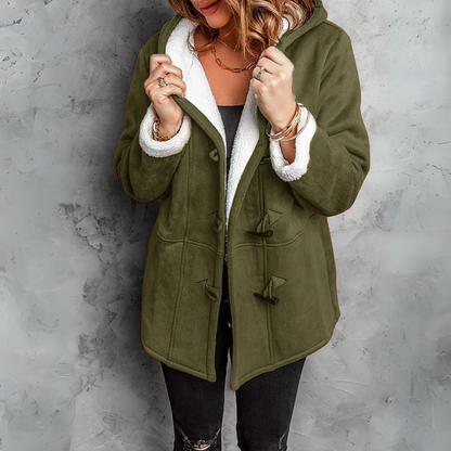 Theresa Toggle Button Sherpa Coat