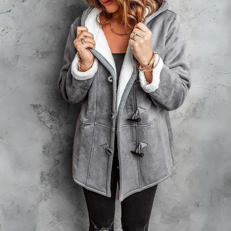 Theresa Toggle Button Sherpa Coat