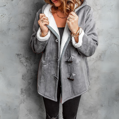 Theresa Toggle Button Sherpa Coat