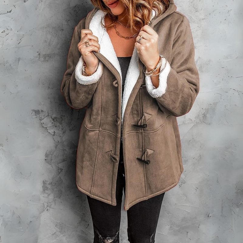 Theresa Toggle Button Sherpa Coat