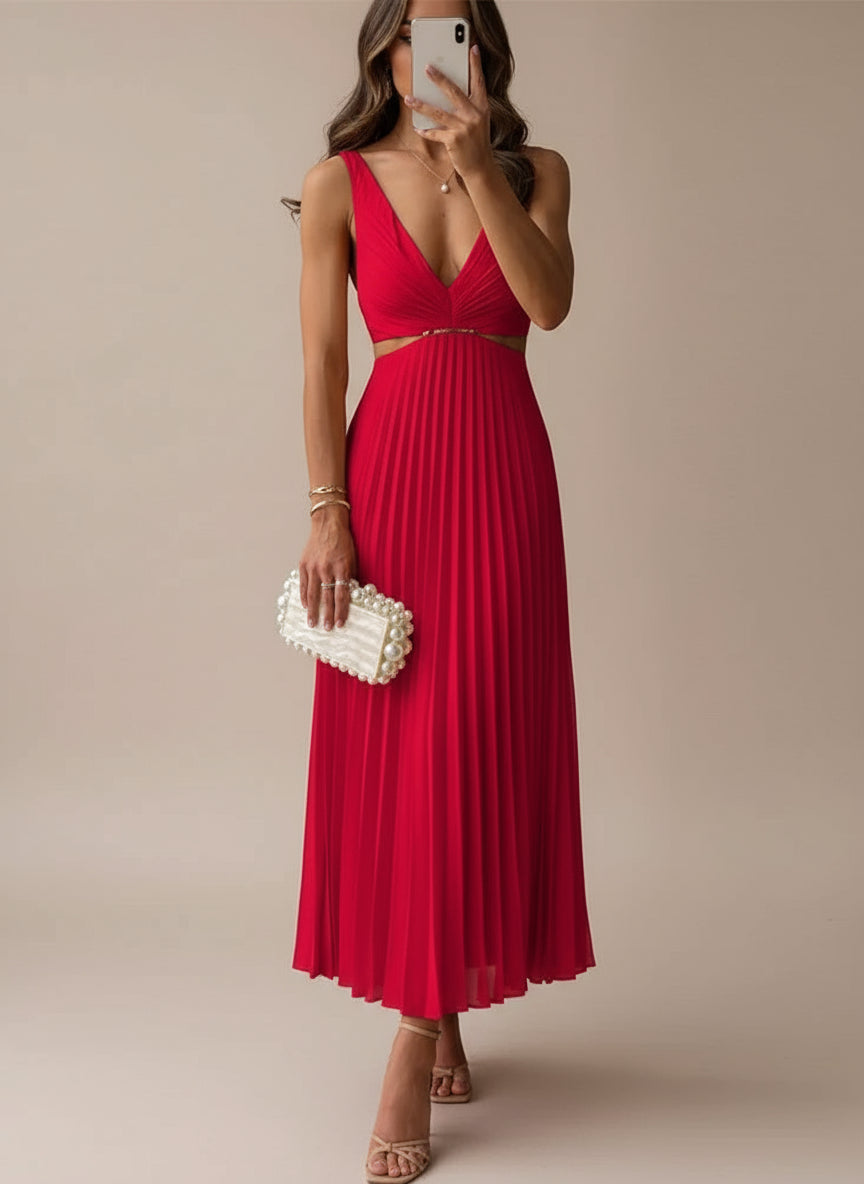 Vionelle Pleated Maxi Dress