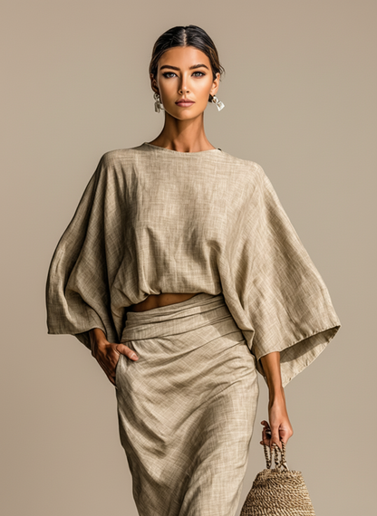 Marcelline Cotton and Linen Two-Piece Set